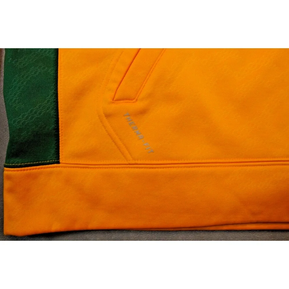 Nike Therma-Fit NDSU Bison Pullover Hoodie Sweatshirt Gold Green L‎ Pockets